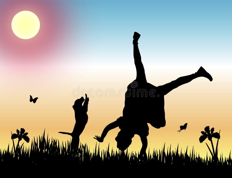 Amizade ao Pôr do Sol ilustração stock