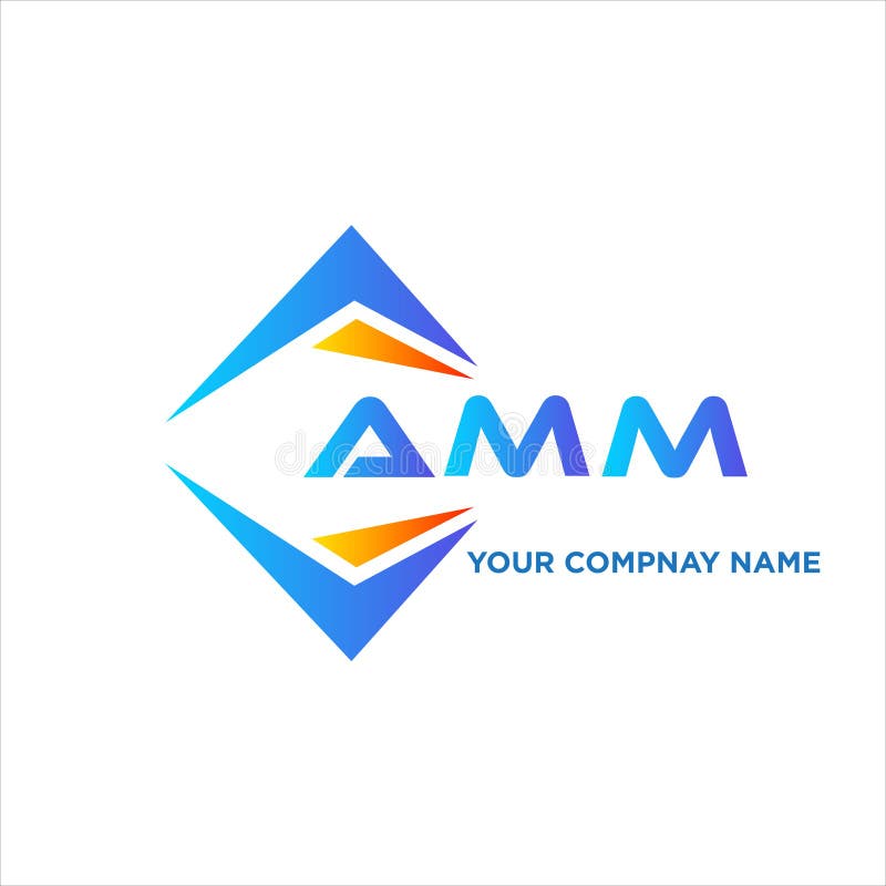 AMM abstract technology logo design on white background. AMM creative royalty free illustration