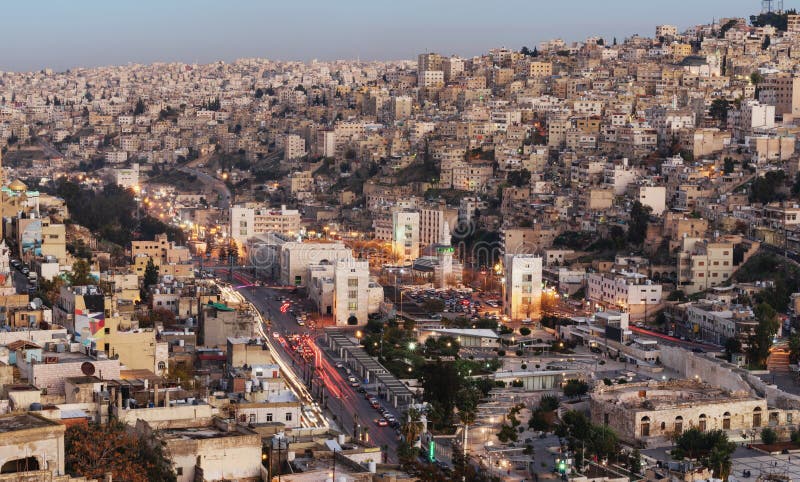 Amman Cityscape, Capital City in East Stock Photo - Image of business: