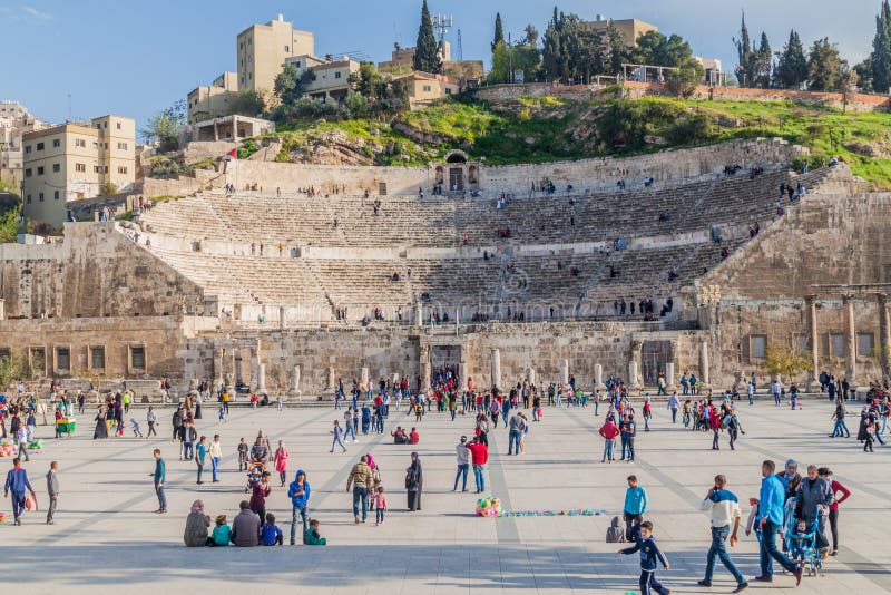 Amman (Jordanien am 31. März 2017 : Stellungnahme des römischen Theaters im amma