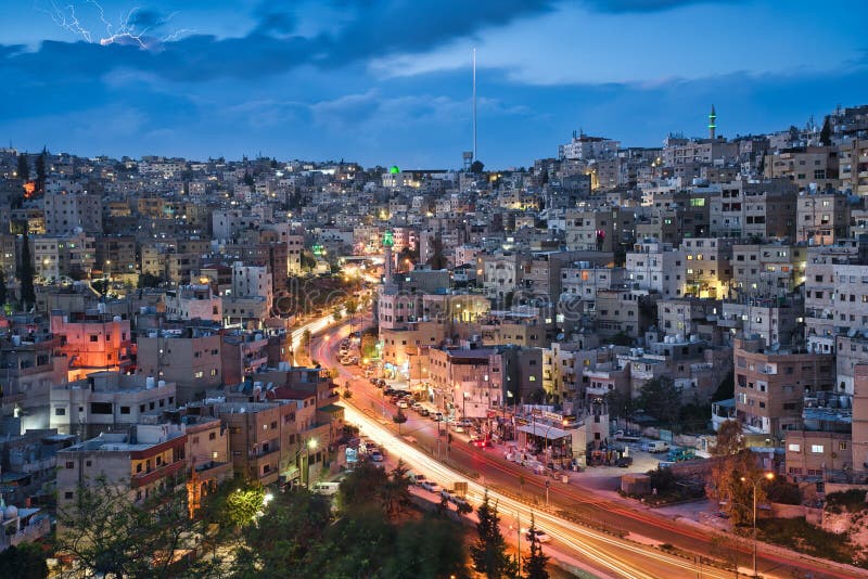 Amman und Sonnenuntergang