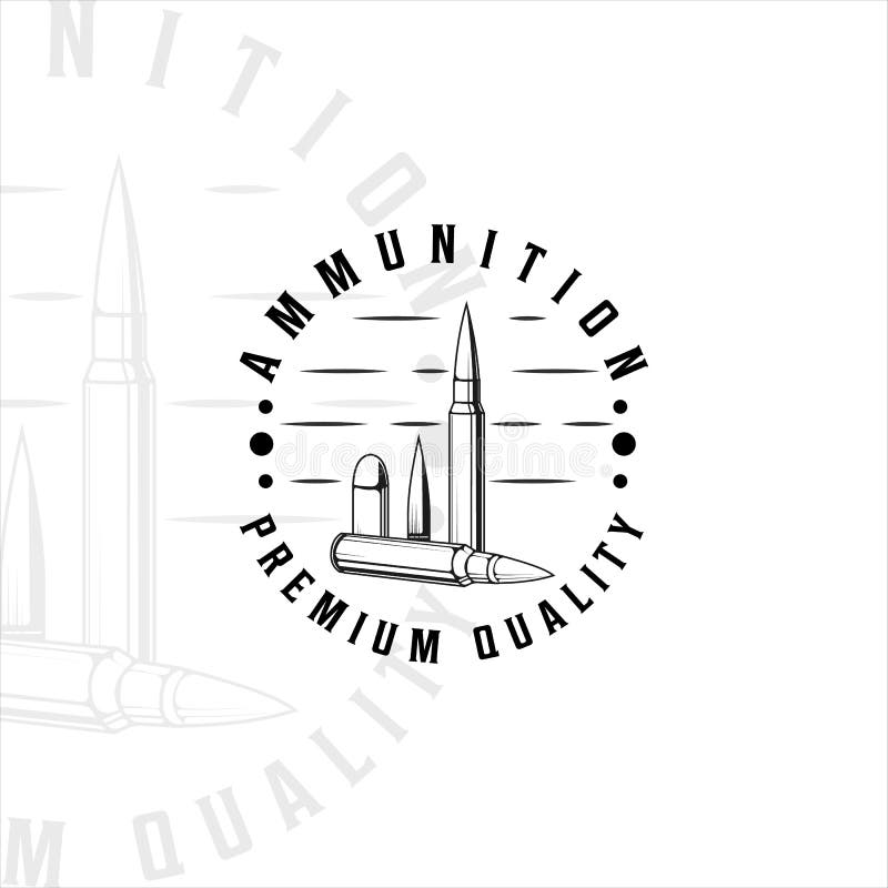 Ammo and bullet simple logo vector illustration template icon graphic design. ammunition for weapon sign or symbol for military stock illustration