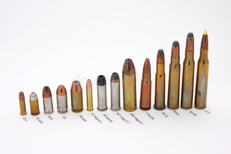 Ammunition, labeled for caliber royalty free stock photo 