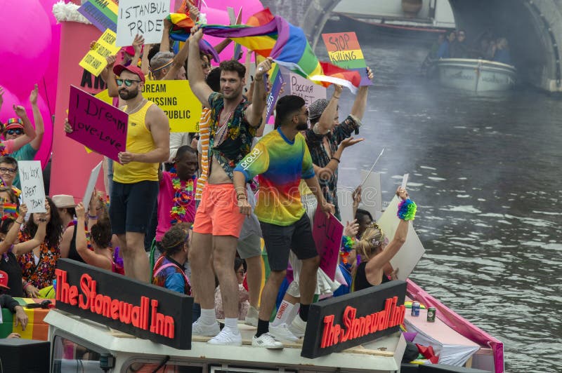 Amnesty International Boat At The Gay Pride Amsterdam The Netherlands