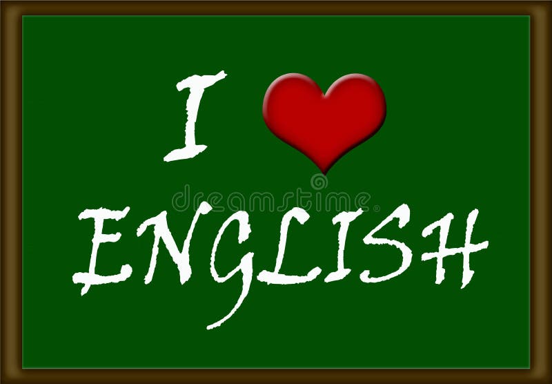 Amo l'inglese illustrazione di stock. Illustrazione di formazione