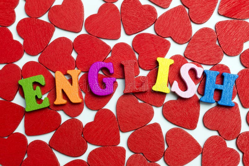 Amo l'inglese immagine stock. Immagine di sfondo, cuori 84546027