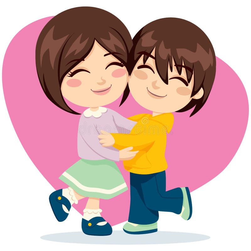 Amor da irmã do irmão ilustração royalty free Amor da irmã do irmão ilustração royalty free