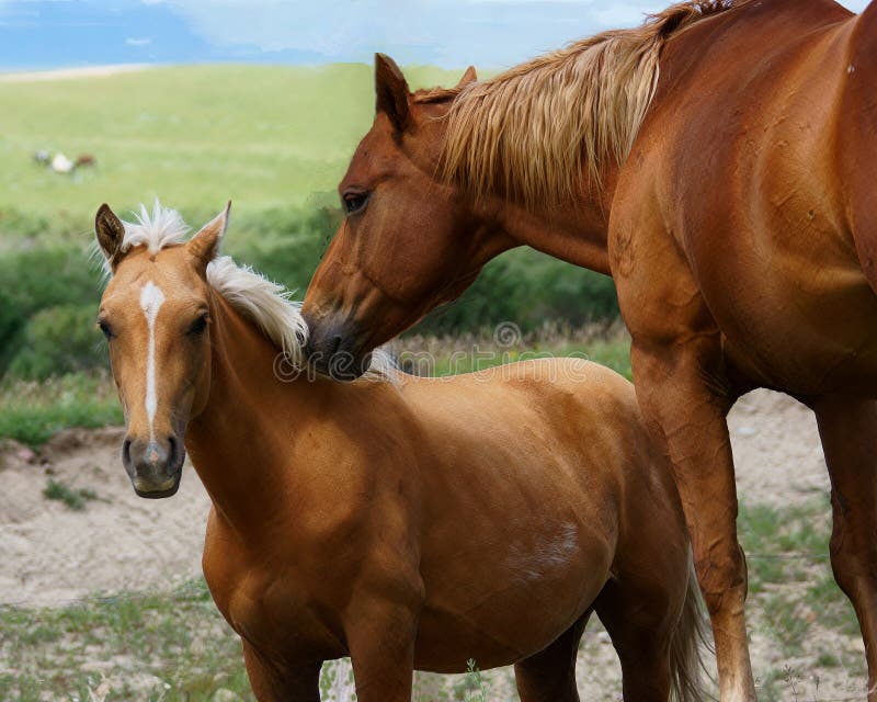 Loura-corda De Um Belo Cavalo Palomino Para a Competição De