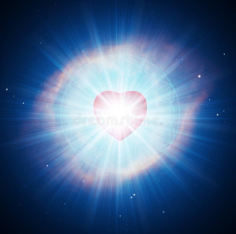 Amor Espiritual Azul Rayo Sanación Energía Diamante Corazón Rejilla Flor De  La Vida Evolución Transformación Stock de ilustración - Ilustración de  tierra, fondo: 208055566