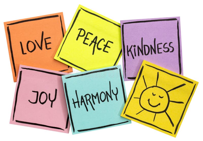 Amor, paz, amabilidad, alegría y armonía imagen de archivo libre de regalías Amor, paz, amabilidad, alegría y armonía imagen de archivo libre de regalías