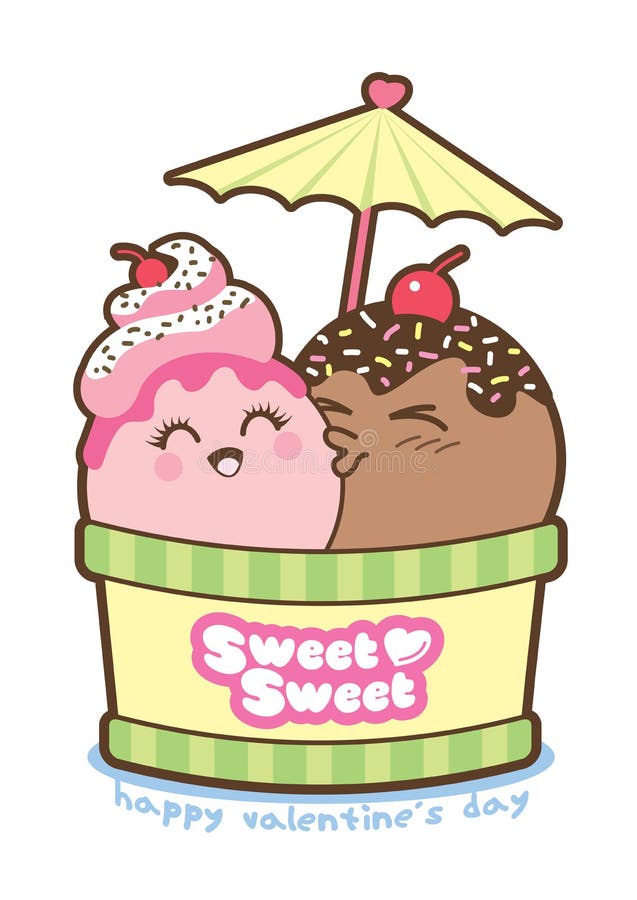 Amore del gelato illustrazione vettoriale. Illustrazione di fresco