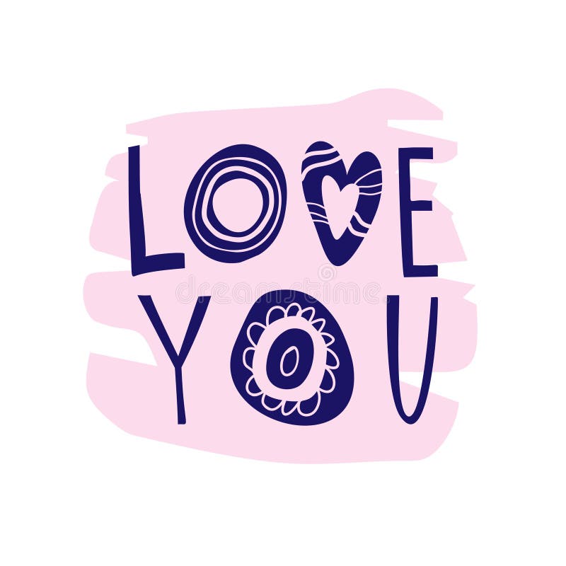 Amore disegnato a mano dell'iscrizione voi illustrazione vettoriale Amore disegnato a mano dell'iscrizione voi illustrazione vettoriale