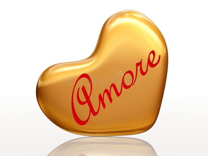 Amore in golden heart