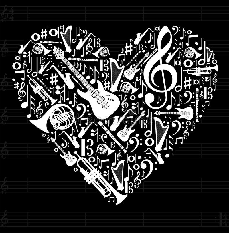 Amore per l'illustrazione di concetto di musica illustrazione vettoriale Amore per l'illustrazione di concetto di musica illustrazione vettoriale