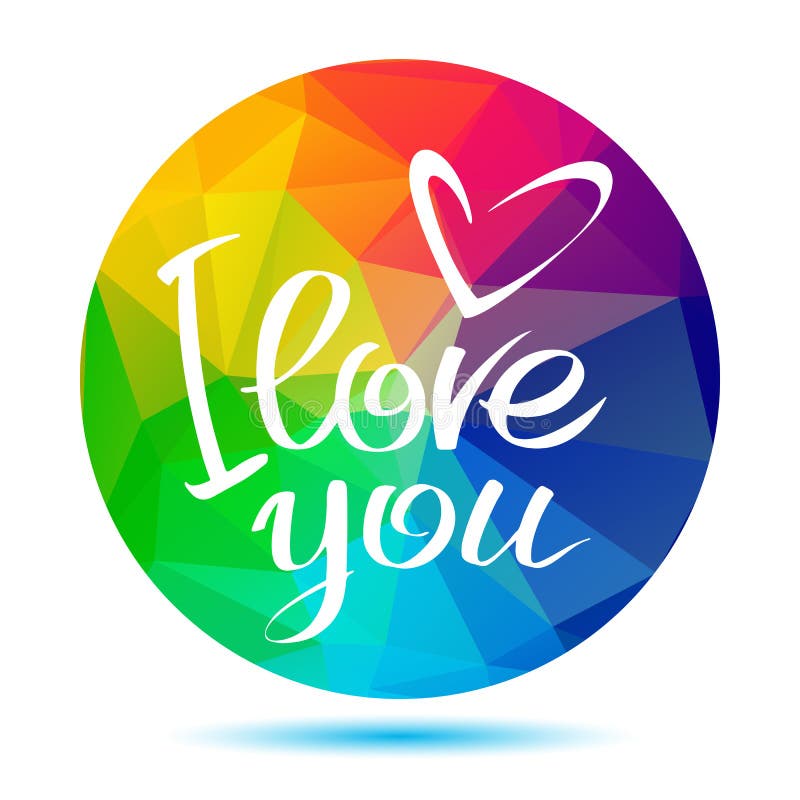 Gay rainbow round polygonal frame with I love inscription isolated on white background. Hand drawn calligraphic design style. Gay rainbow round polygonal frame with I love inscription isolated on white background. Hand drawn calligraphic design style.