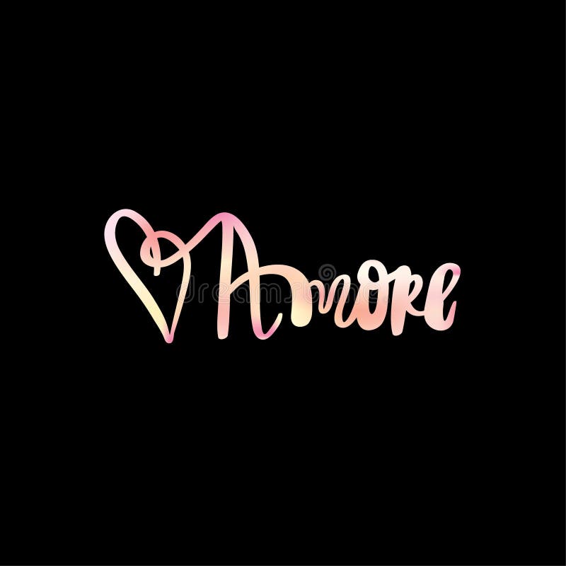 Amore zwrota ręka rysująca miłość w włoskim literowaniu ilustracja wektor