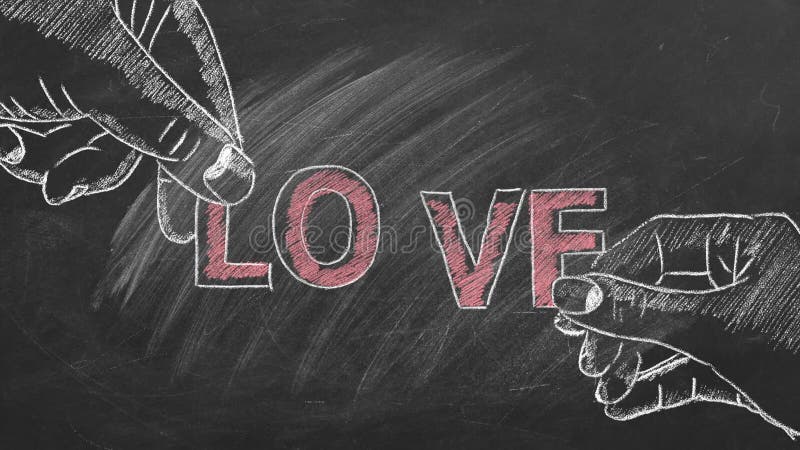 Amour. animation dessinée à la craie illustration stock