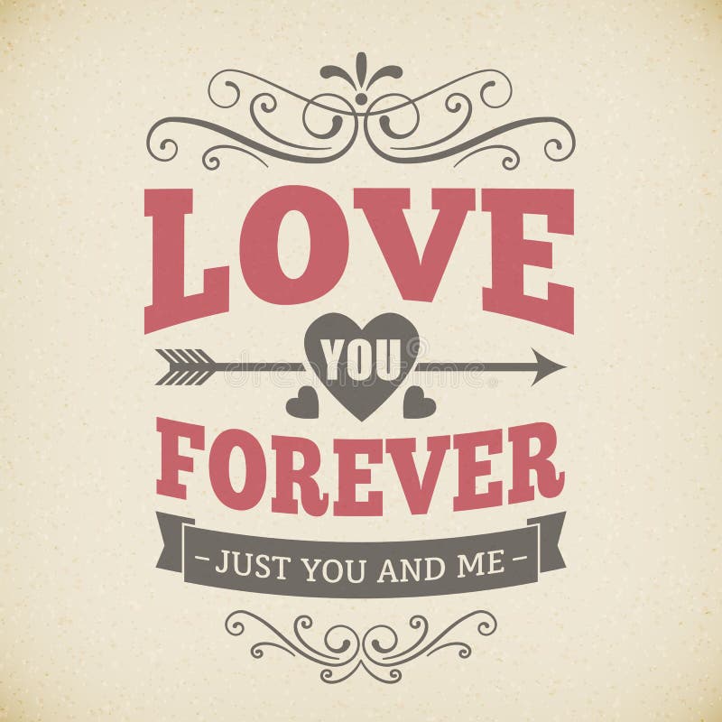 Amour de typographie de mariage vous pour toujours conception de fond de carte de vintage illustration libre de droits Amour de typographie de mariage vous pour toujours conception de fond de carte de vintage illustration libre de droits