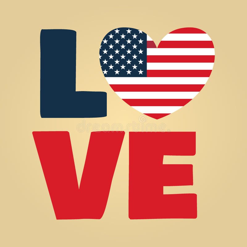 Amour Etats-Unis Amérique illustration de vecteur Amour Etats-Unis Amérique illustration de vecteur