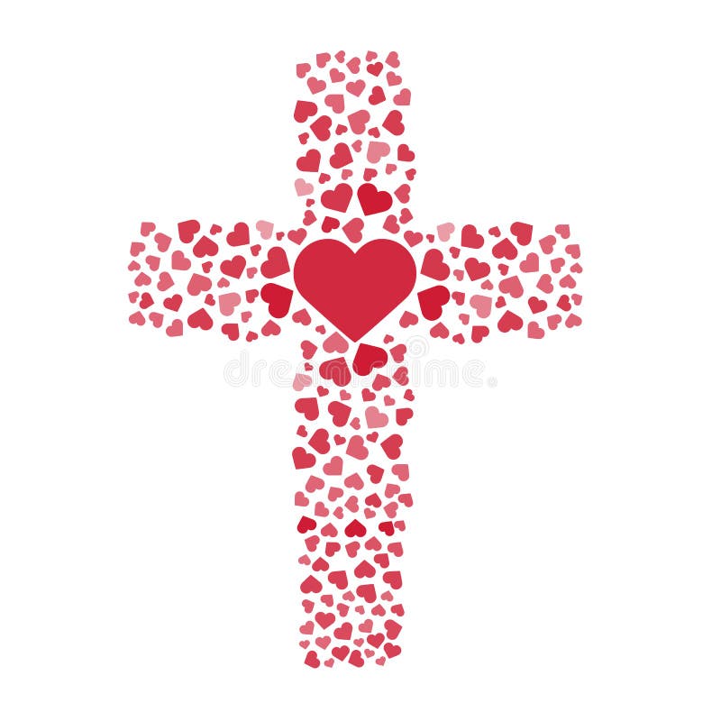 Amour vrai de Jésus Croix Coeur Amour Illustration de vecteur