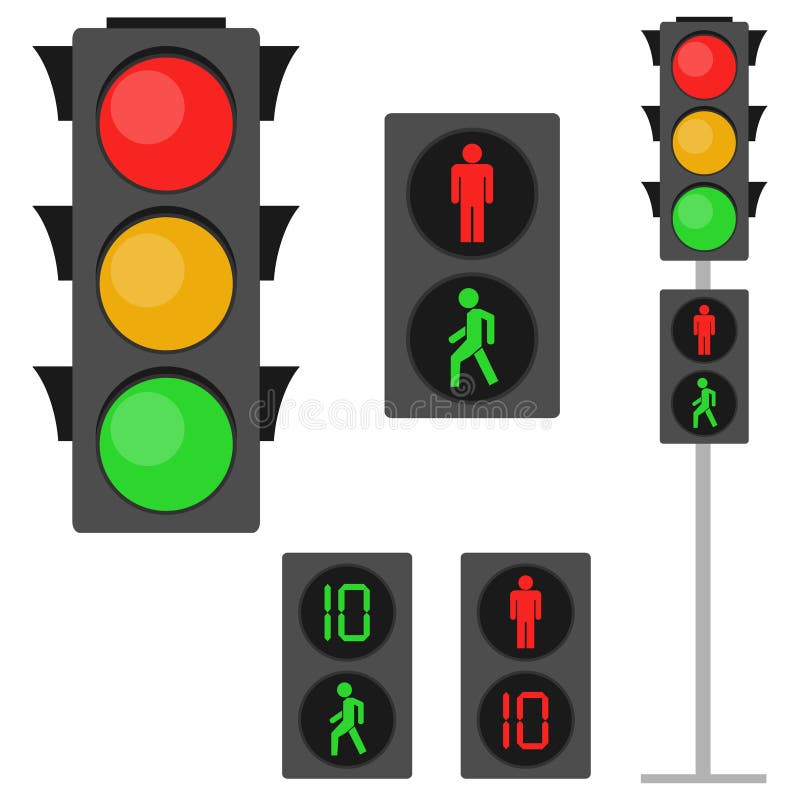 Ampeln, Ampeln für Fußgänger Fußgängerampel lizenzfreie abbildung Ampeln, Ampeln für Fußgänger Fußgängerampel lizenzfreie abbildung