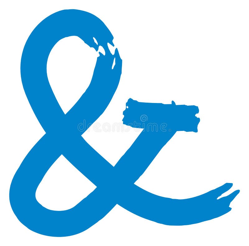 Ampersand Symbol. Blue Marker Mark Stock Vector - Illustration of