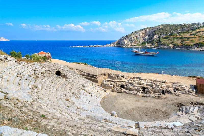 Amphitheater of ancient greek city knidos in Datca