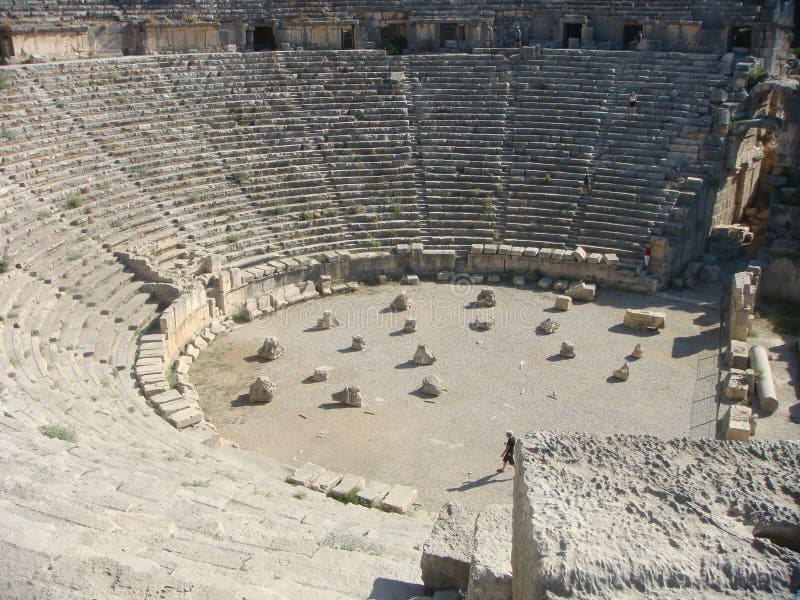 Amphitheater of Myra in Turkey in summer. stock photography Amphitheater of Myra in Turkey in summer. stock photography