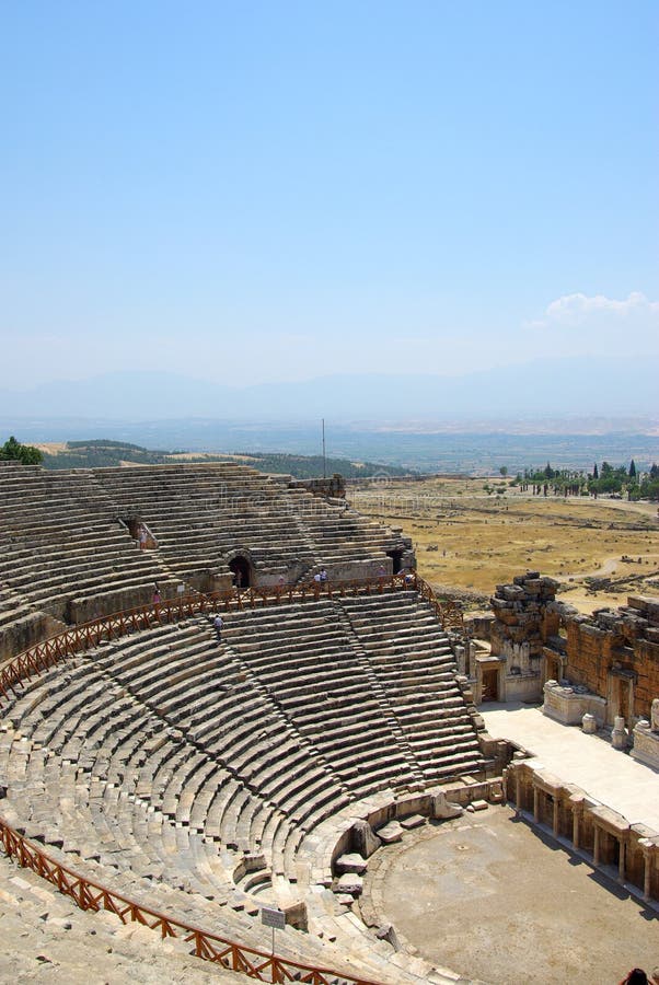 Ruin Turkey ancient old architecture amphitheatre amphitheater Hierapolis greek antique Pamukkale turkish theater Anatolia Denizli