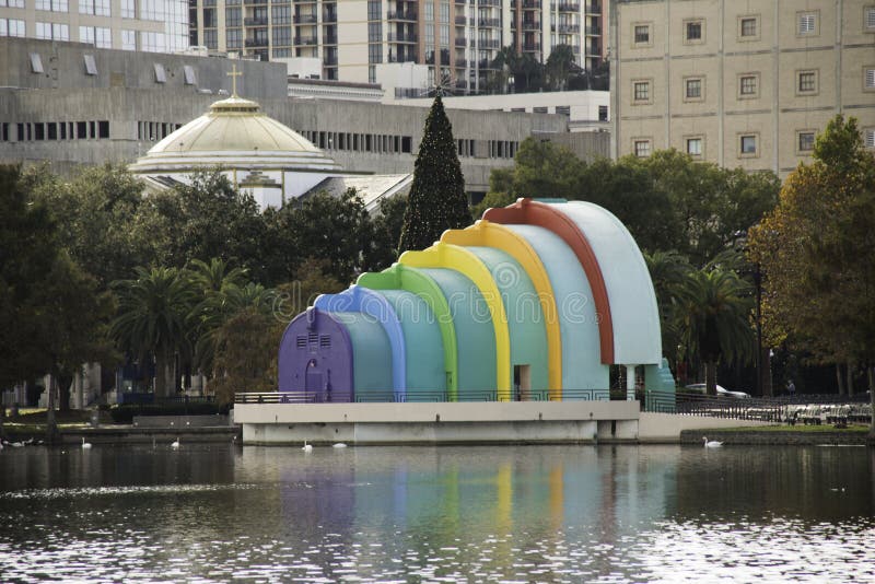 shell Amphitheater in Orlando at Lake Eola. Color in rainbow colors to honor the victims of the Pulse nightclub shooting. shell Amphitheater in Orlando at Lake Eola. Color in rainbow colors to honor the victims of the Pulse nightclub shooting.