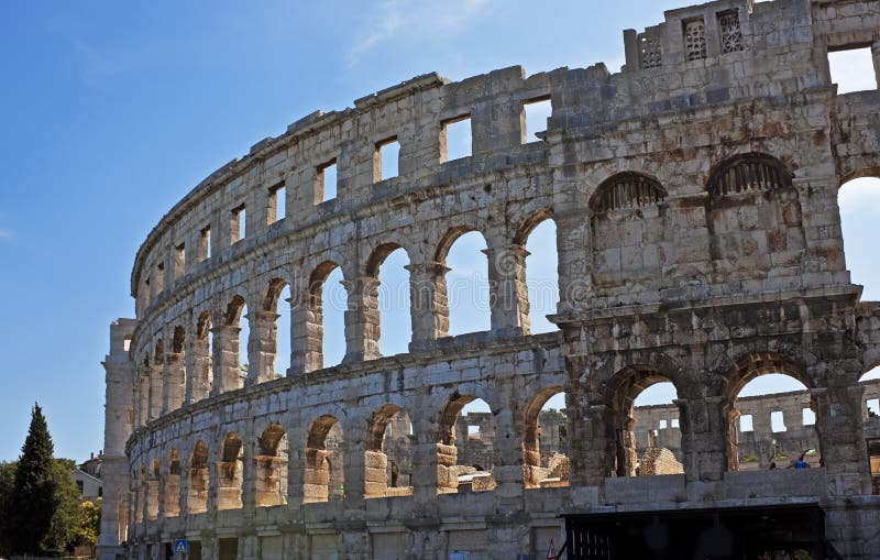 Amphithéâtre romain, Pula, Croatie image stock Amphithéâtre romain, Pula, Croatie image stock