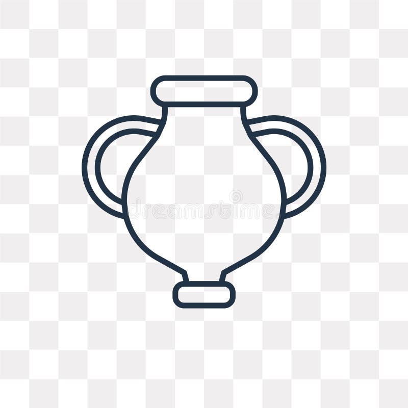 Amphora vector icon isolated on transparent background, linear A stock illustration