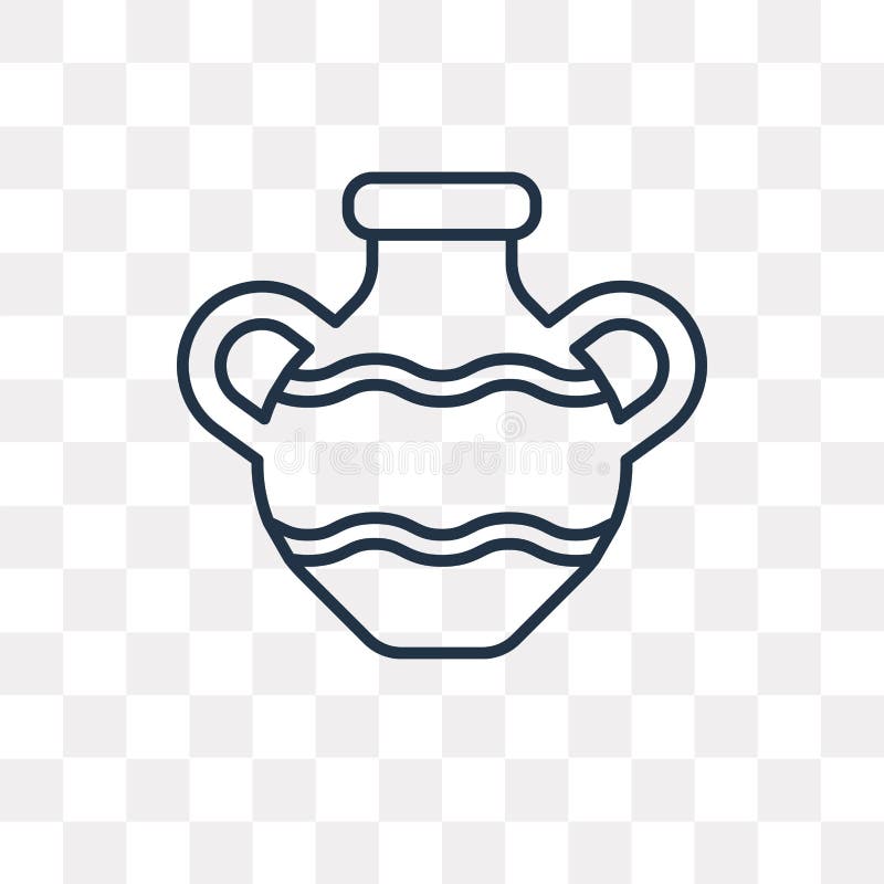 Amphora vector icon isolated on transparent background, linear A. Amphora vector outline icon isolated on transparent background, high quality linear Amphora transparency concept can be used web and mobile