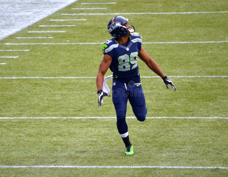Doug Baldwin, wide receiver dei Seattle Seahawks fotografia stock