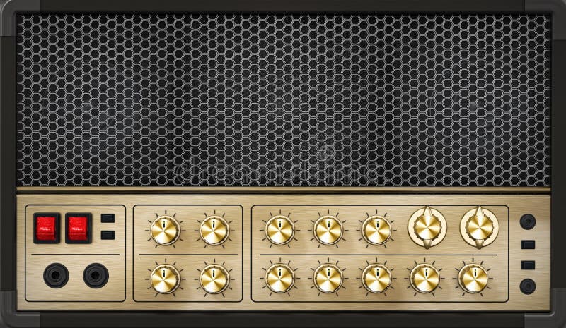 Amplificador genérico da guitarra da sensação do vintage com ilustração 3D ilustração stock Amplificador genérico da guitarra da sensação do vintage com ilustração 3D ilustração stock