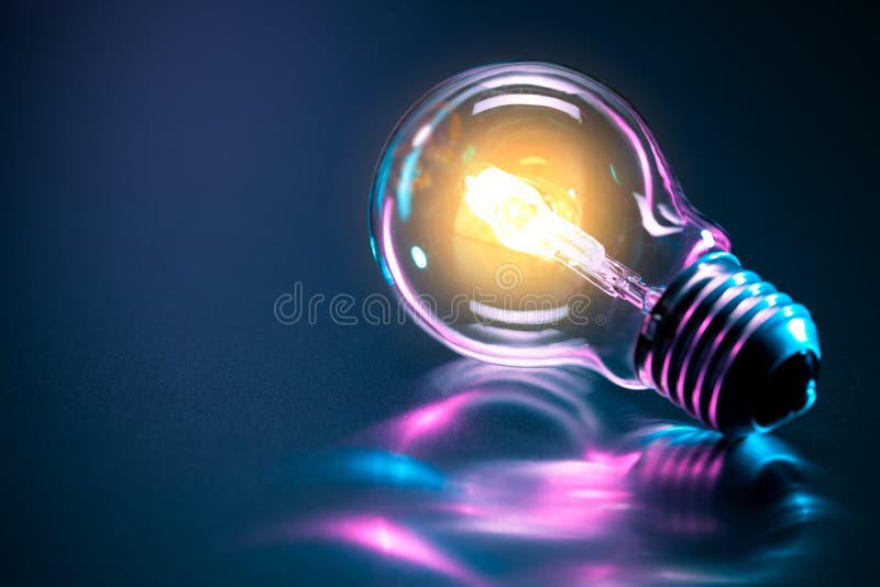 A light bulb with a glow. A light bulb with a glow.