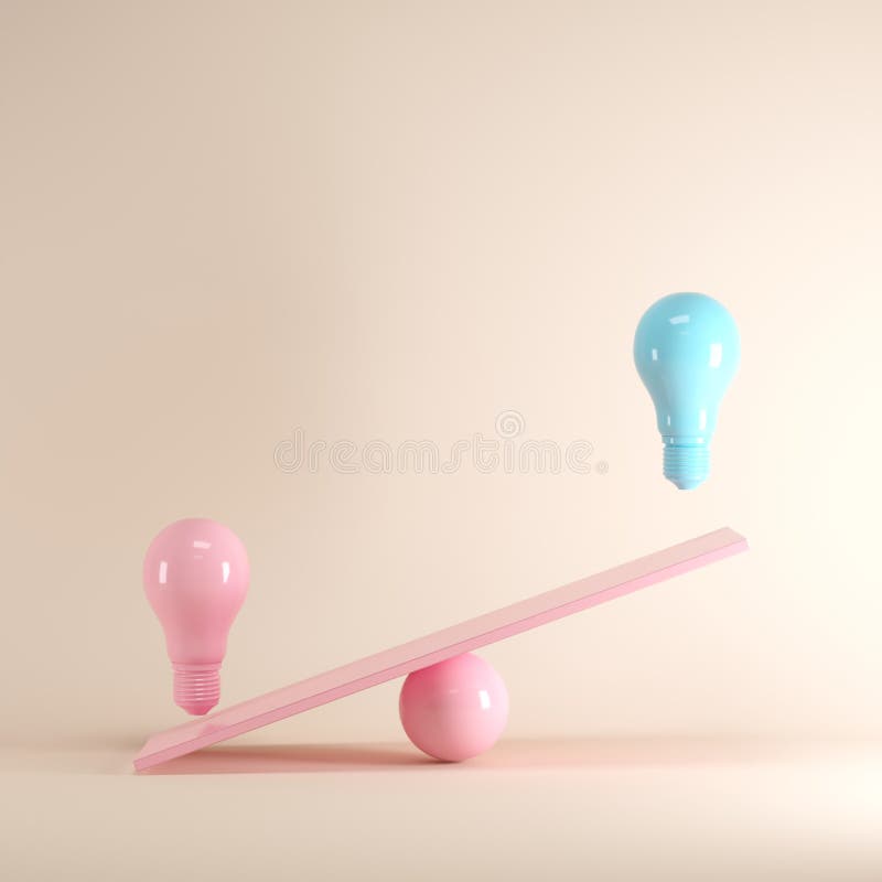 Ampola azul proeminente que flutua na balancê cor-de-rosa ilustração stock Ampola azul proeminente que flutua na balancê cor-de-rosa ilustração stock