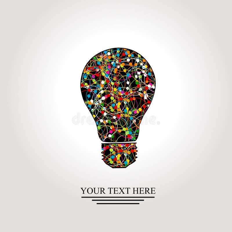 Creative light bulb with colorful network and place for your text. Creative light bulb with colorful network and place for your text