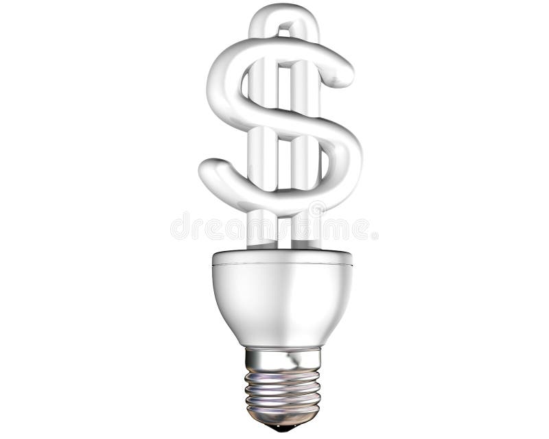 Isolated illustration of a money saving energy bulb. Isolated illustration of a money saving energy bulb