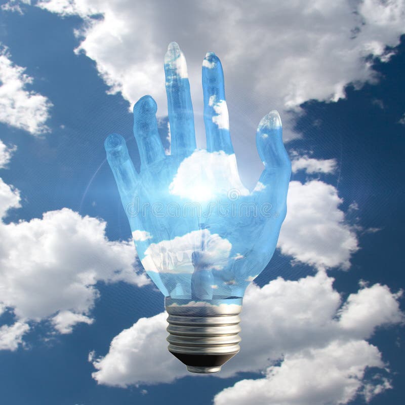 Ampoule de main illustration stock. Illustration du paume 31280292