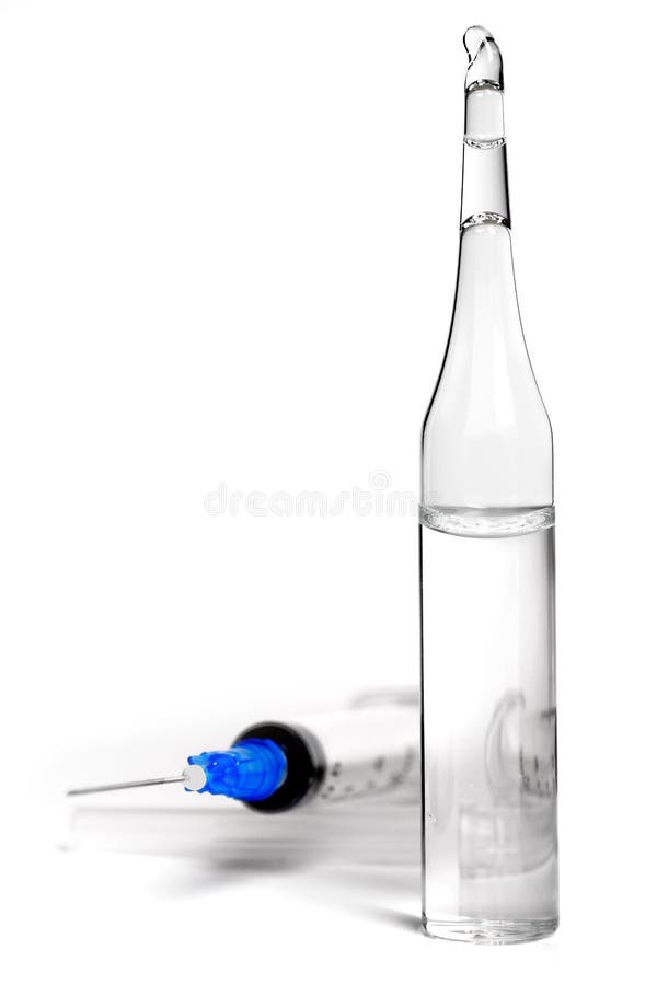 Ampoule With Anesthesia, Lidocaine Or Novocaine, Needle And Vintage