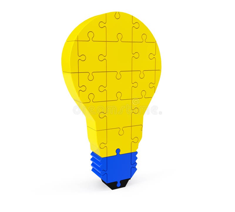 Ampoule du puzzle illustration stock. Illustration du élément 37346509