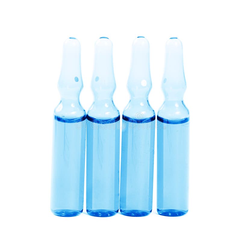Ampoule with Medicine Isolated on a White Background Stock Photo