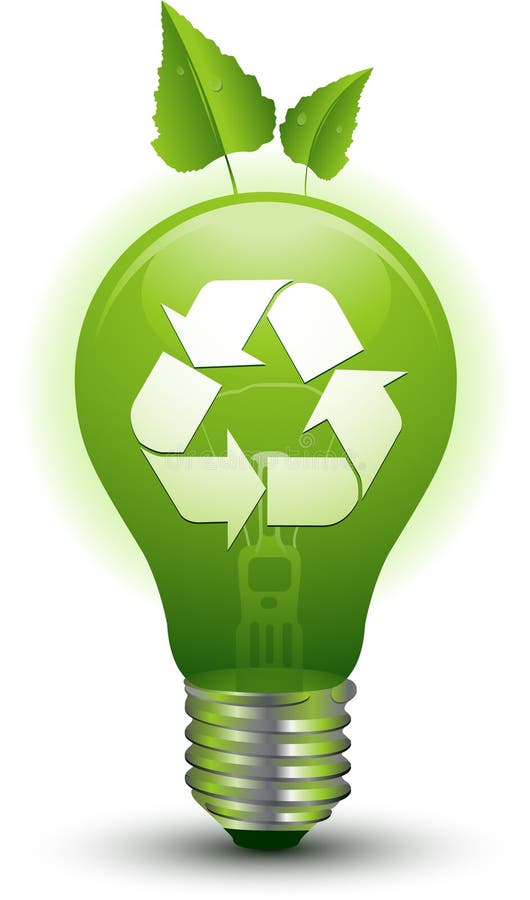 Ampoule écologique De Vert D'idée Illustration de Vecteur