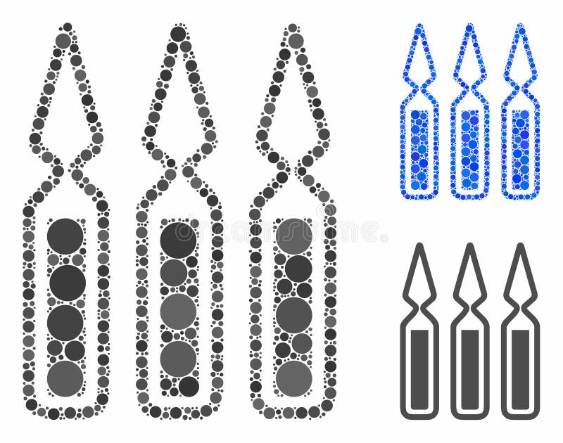 Ampoules Composition Icon of Circle Dots royalty free illustration