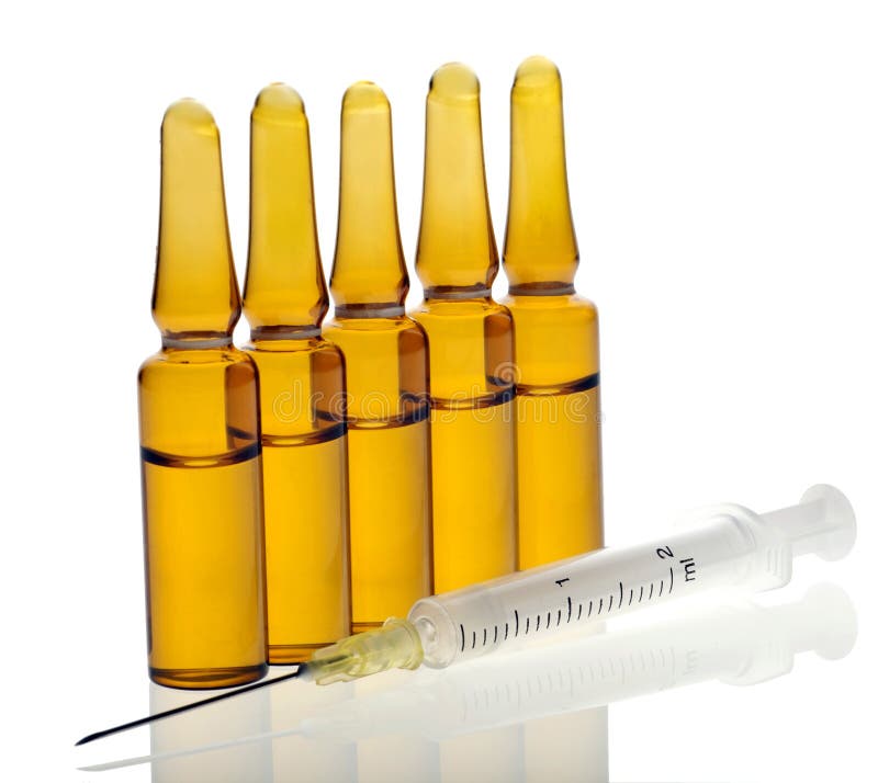 Ampoules and Syringe stock image. Image of care, magnesium 36321133