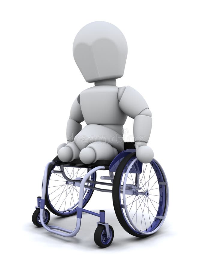 Amputee on crutches stock illustration. Illustration of render - 14891483