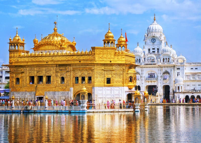 Amritsar χρυσός ναός ηλιοβασιλέματος της Ινδίας στοκ φωτογραφία με δικαίωμα ελεύθερης χρήσης