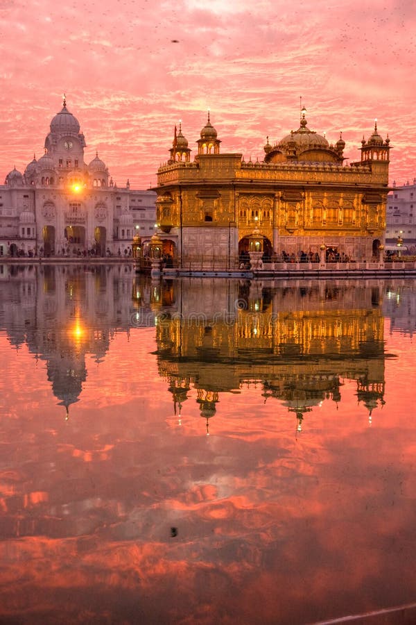 Amritsar χρυσός ναός ηλιοβασιλέματος στοκ φωτογραφίες με δικαίωμα ελεύθερης χρήσης