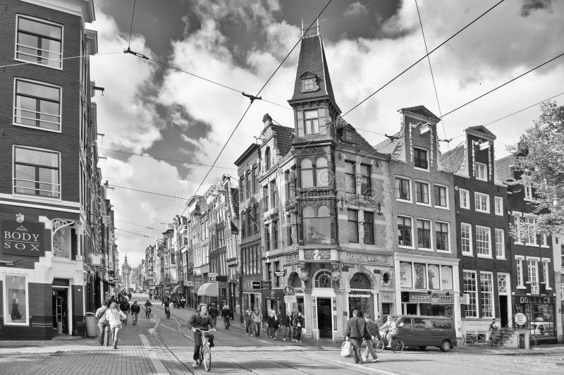 Amsterdam.Black & fotografia branca foto de stock royalty free Amsterdam.Black & fotografia branca foto de stock royalty free